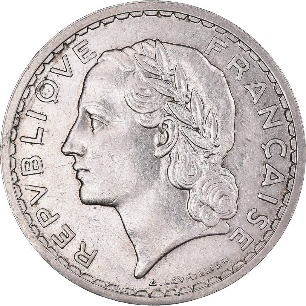 Coin, France, Lavrillier, 5 Francs, 1938, Paris, AU(50-53), Nickel, KM:888