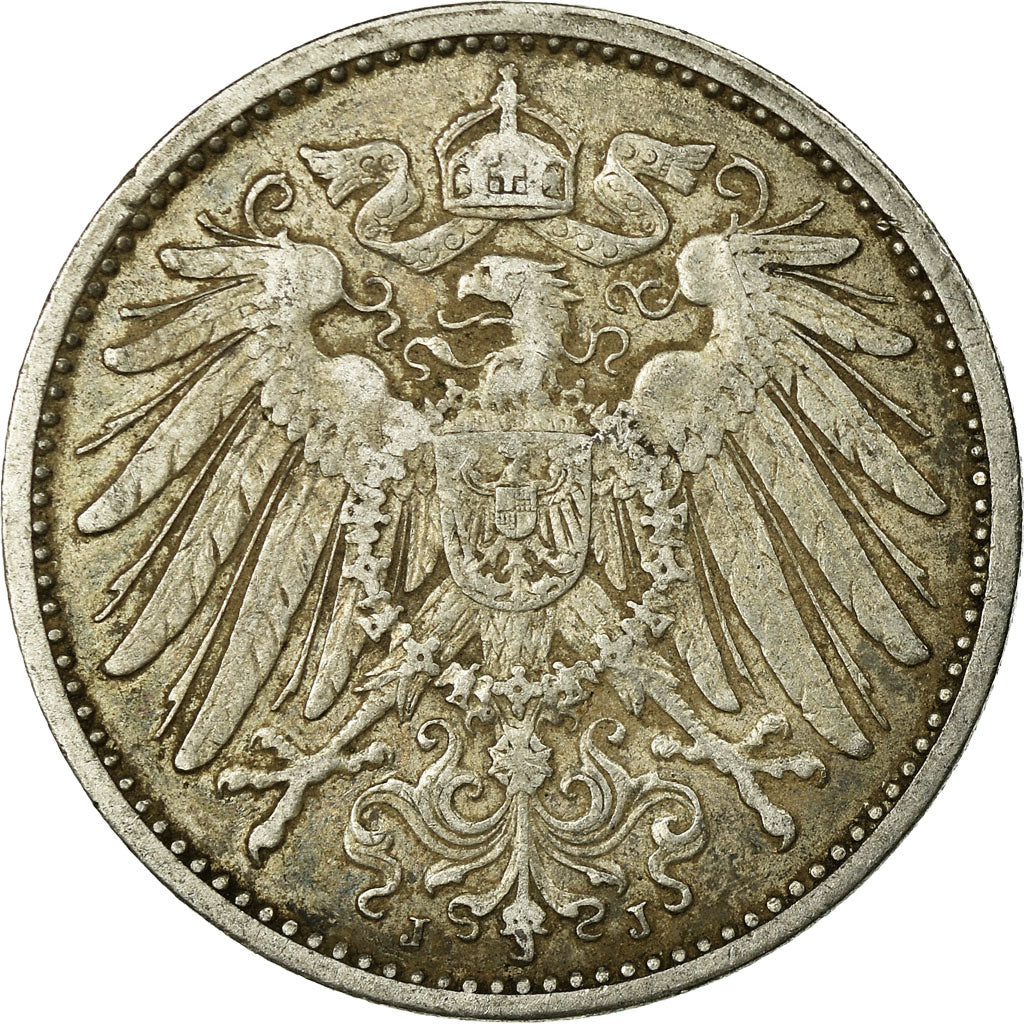 Coin, GERMANY - EMPIRE, Wilhelm II, Mark, 1905, Hambourg, EF(40-45),Silver,KM 14