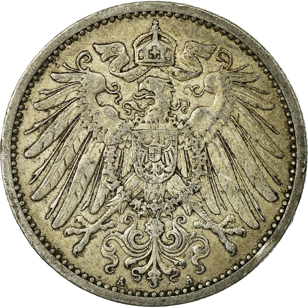 Coin, GERMANY - EMPIRE, Wilhelm II, Mark, 1909, Berlin, EF(40-45), Silver, KM:14