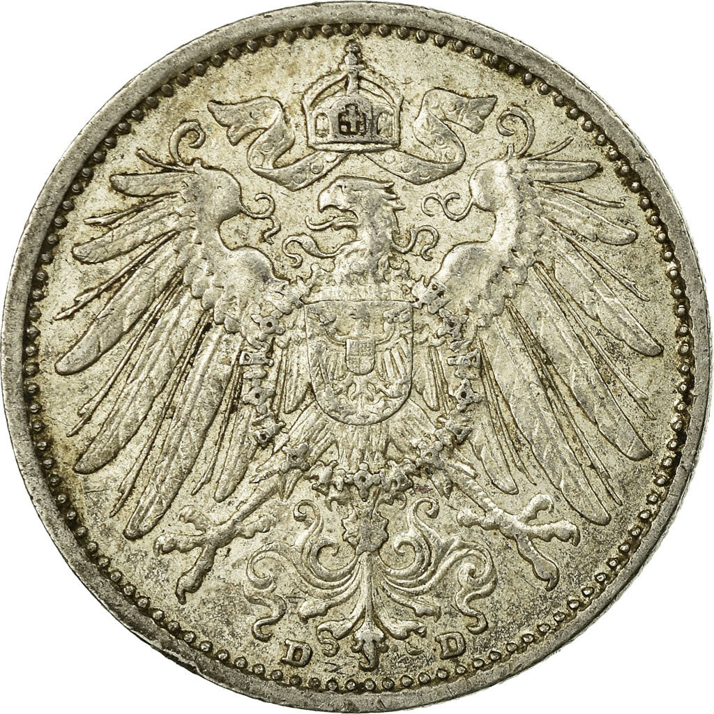 Coin, GERMANY - EMPIRE, Wilhelm II, Mark, 1912, Munich, EF(40-45), Silver, KM:14