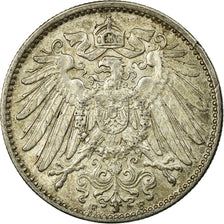 Coin, GERMANY - EMPIRE, Wilhelm II, Mark, 1914, Stuttgart,AU(50-53),Silver,KM 14