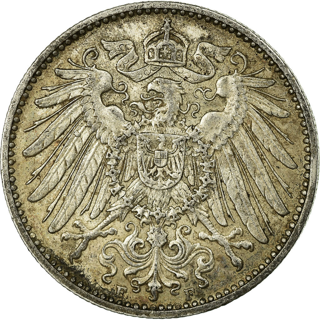 Coin, GERMANY - EMPIRE, Wilhelm II, Mark, 1915,Stuttgart,AU(50-53),Silver,KM 14