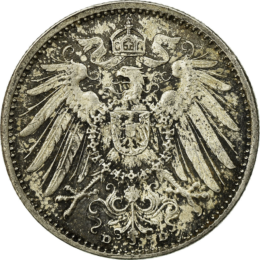 Coin, GERMANY - EMPIRE, Wilhelm II, Mark, 1915, Munich, AU(50-53), Silver, KM:14