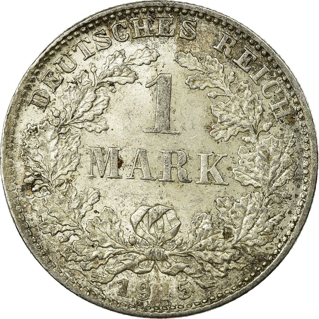 Coin, GERMANY - EMPIRE, Wilhelm II, Mark, 1915, Munich, AU(50-53), Silver, KM:14