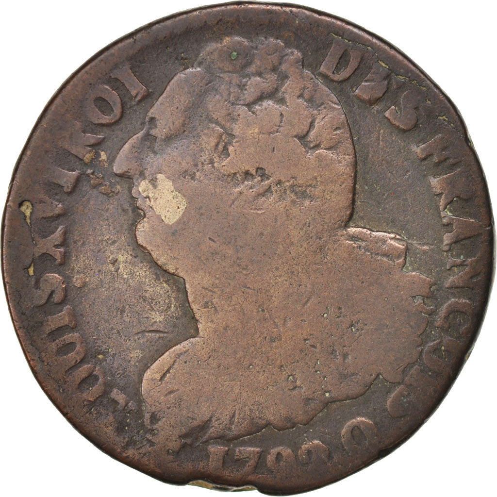 Moneda, Francia, 2 sols françois, 2 Sols, 1792, Perpignan, BC, Bronce
