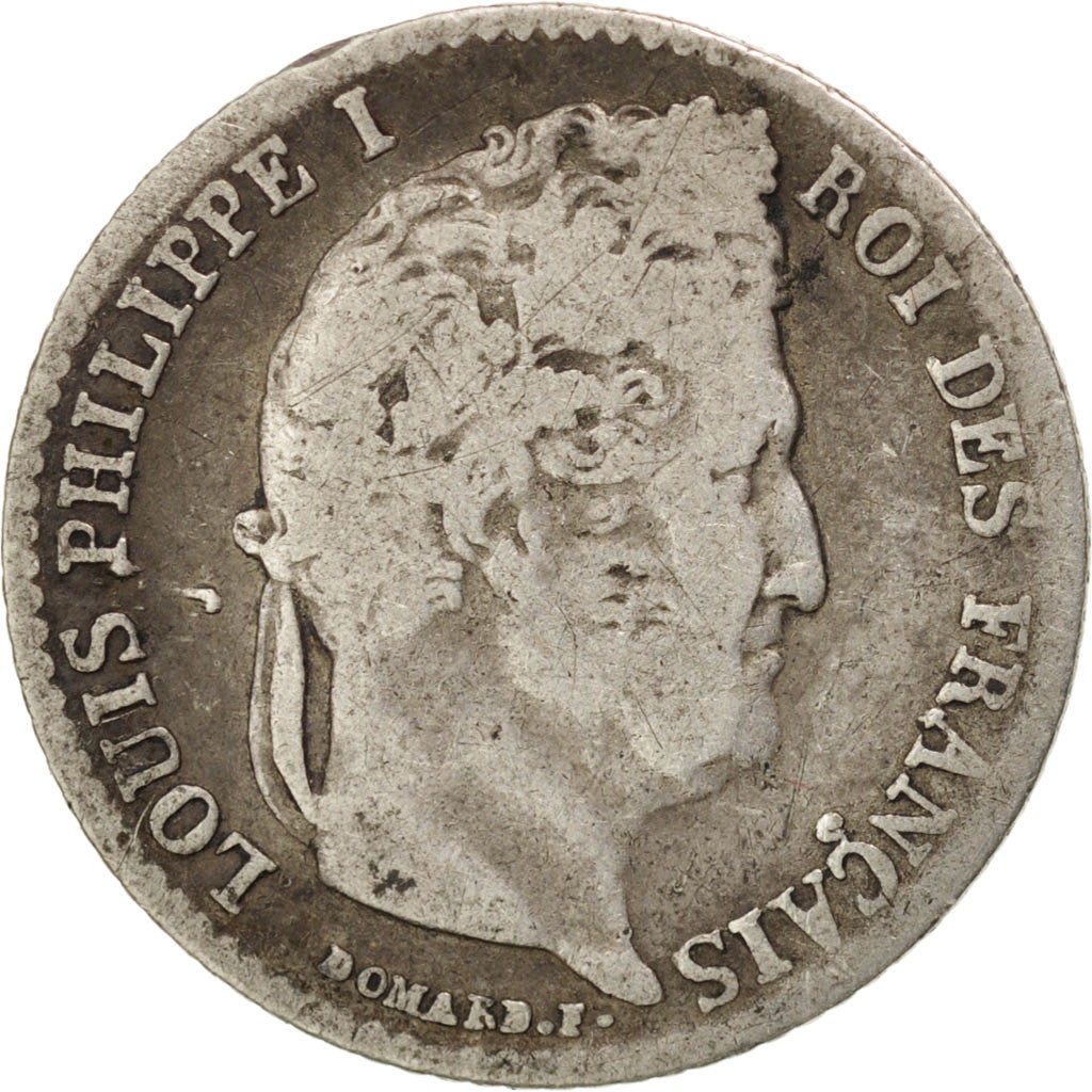 Moneta, Francia, Louis-Philippe, 1/4 Franc, 1837, Lille, MB, Argento, KM:740.13