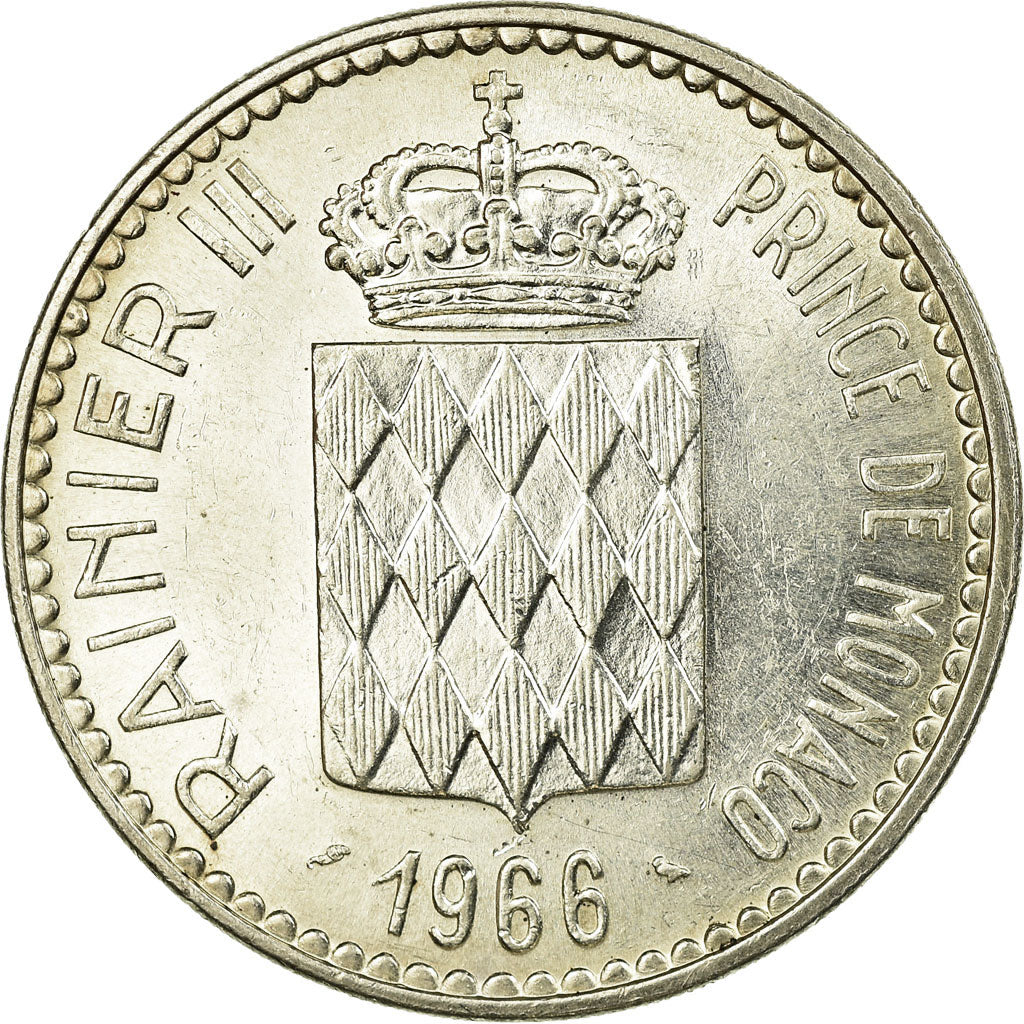 Münze, Monaco, Rainier III, 10 Francs, 1966, VZ, Silber, KM:146, Gadoury:MC155