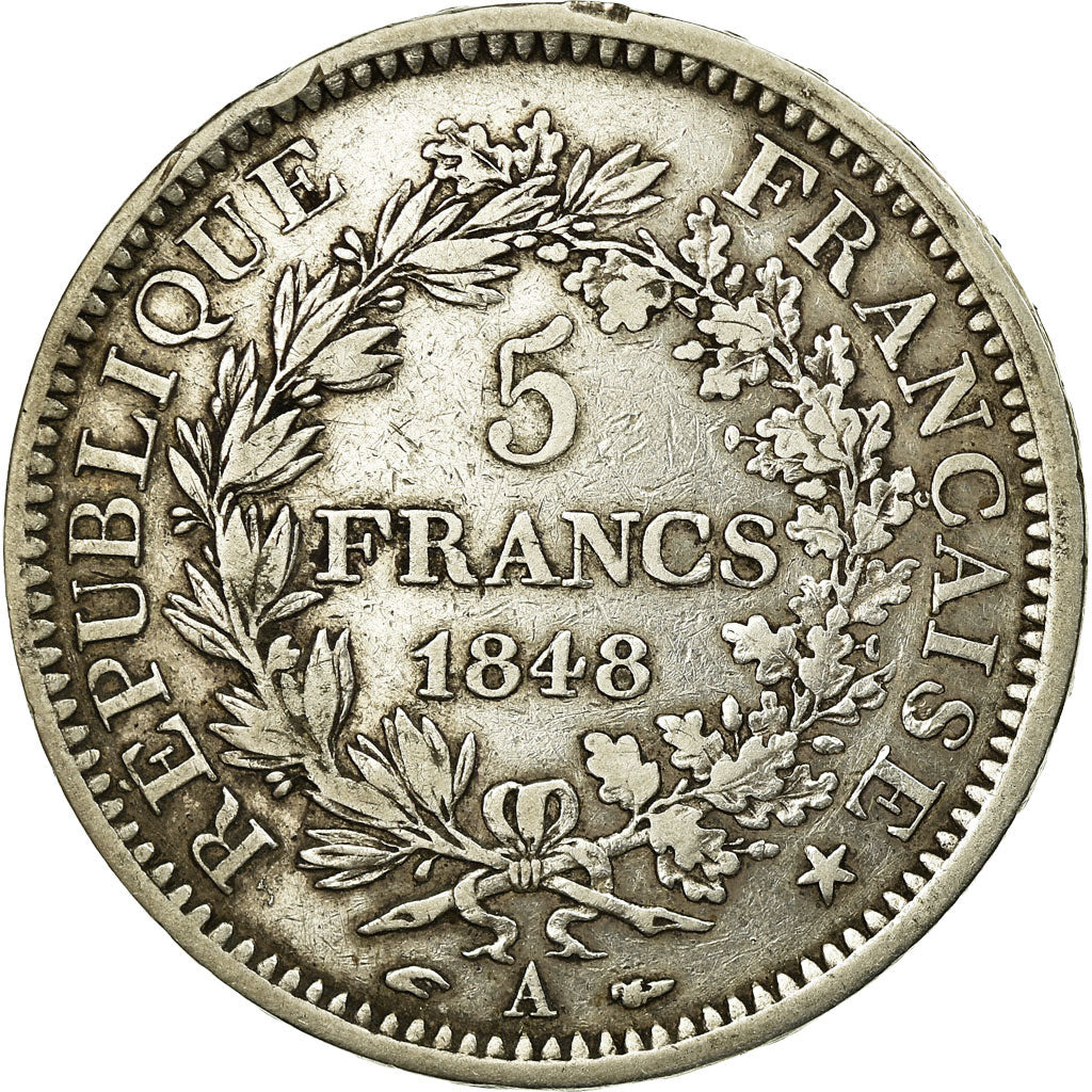 Coin, France, Hercule, 5 Francs, 1848, Paris, VF(30-35), Silver, KM:756.1