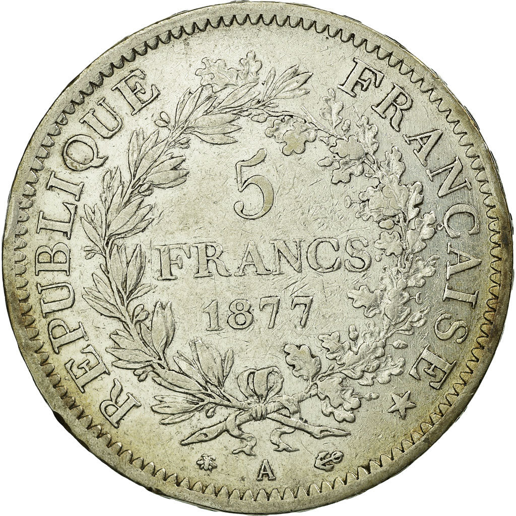 Coin, France, Hercule, 5 Francs, 1877, Paris, EF(40-45), Silver, KM:820.1