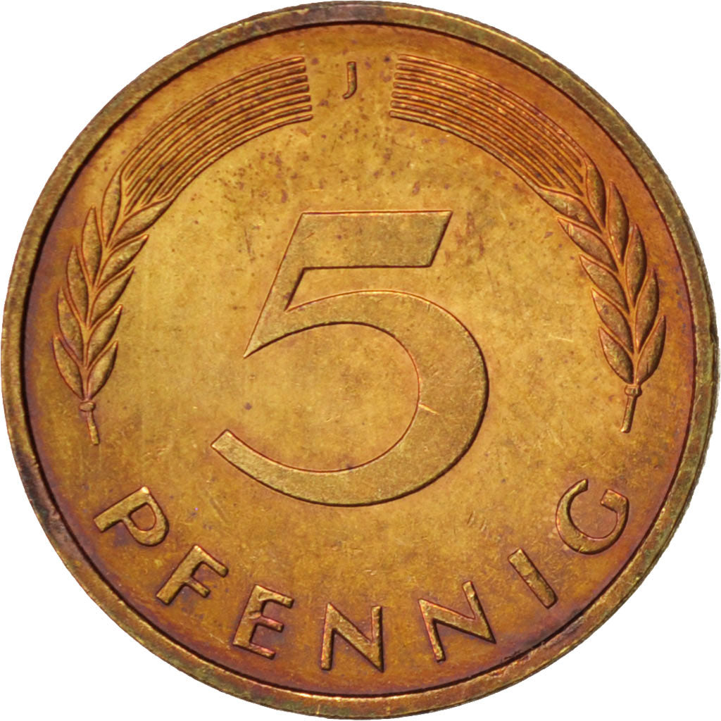 Coin, GERMANY - FEDERAL REPUBLIC, 5 Pfennig, 1988, Hambourg, MS(63), Brass Clad