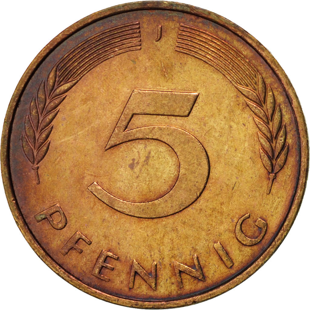 Coin, GERMANY - FEDERAL REPUBLIC, 5 Pfennig, 1984, Hambourg, MS(60-62), Brass