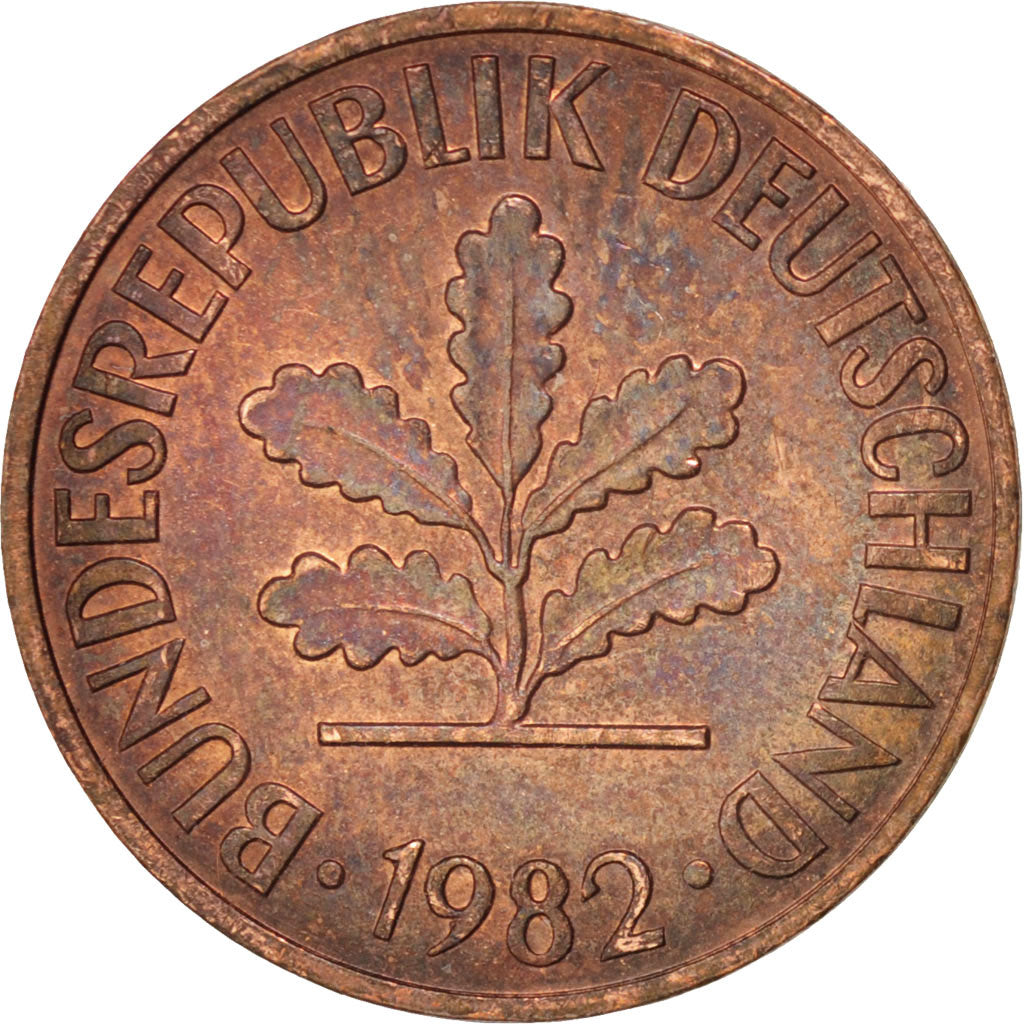 Monnaie, République fédérale allemande, 2 Pfennig, 1982, Munich, SPL, Copper