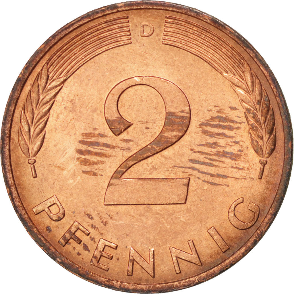 Monnaie, République fédérale allemande, 2 Pfennig, 1982, Munich, SPL, Copper