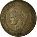 Moeda, França, Cérès, 2 Centimes, 1879, Paris, EF(40-45), Bronze, KM:827.1