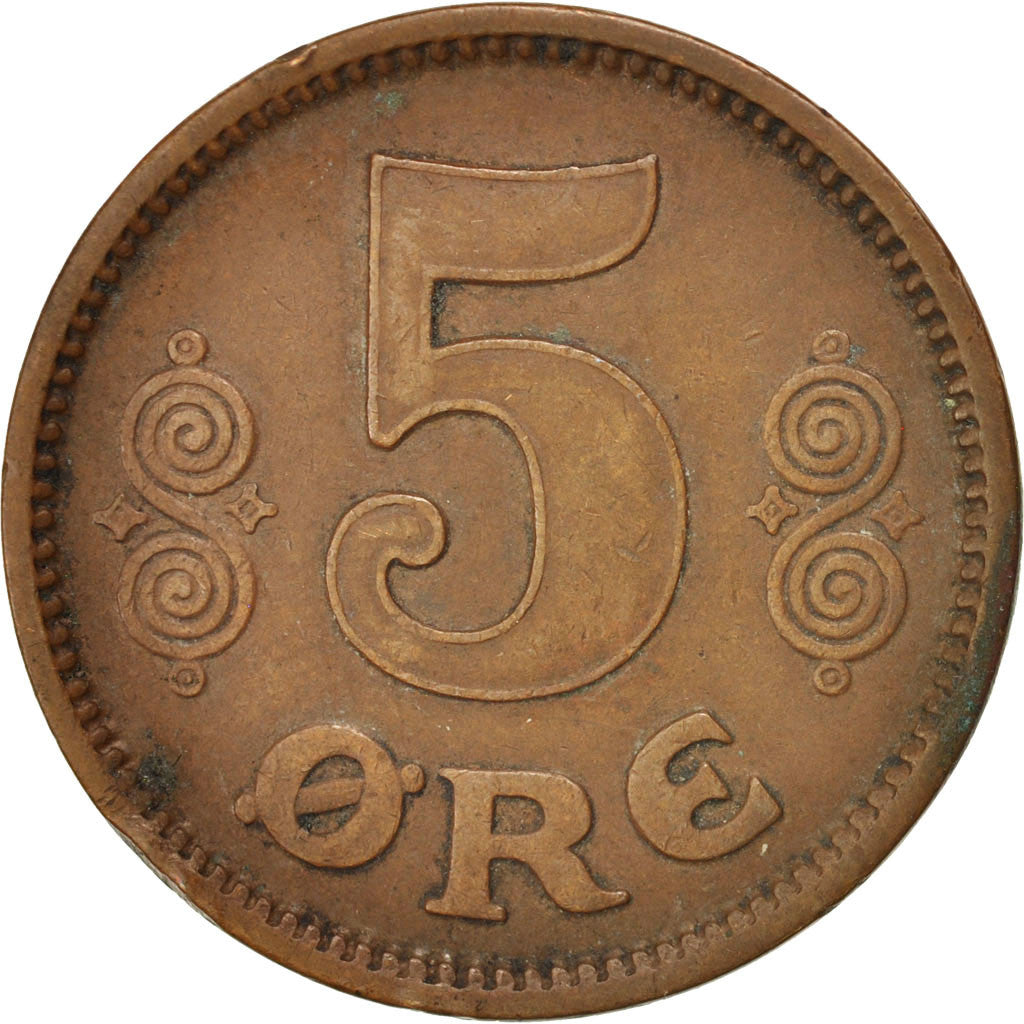 Coin, Denmark, Christian X, 5 Öre, 1913, Copenhagen, EF(40-45), Bronze