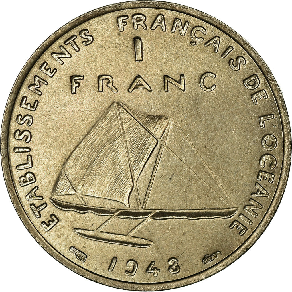 Coin, FRENCH OCEANIA, Franc, 1948, ESSAI, MS(63), Copper-nickel, KM:E4