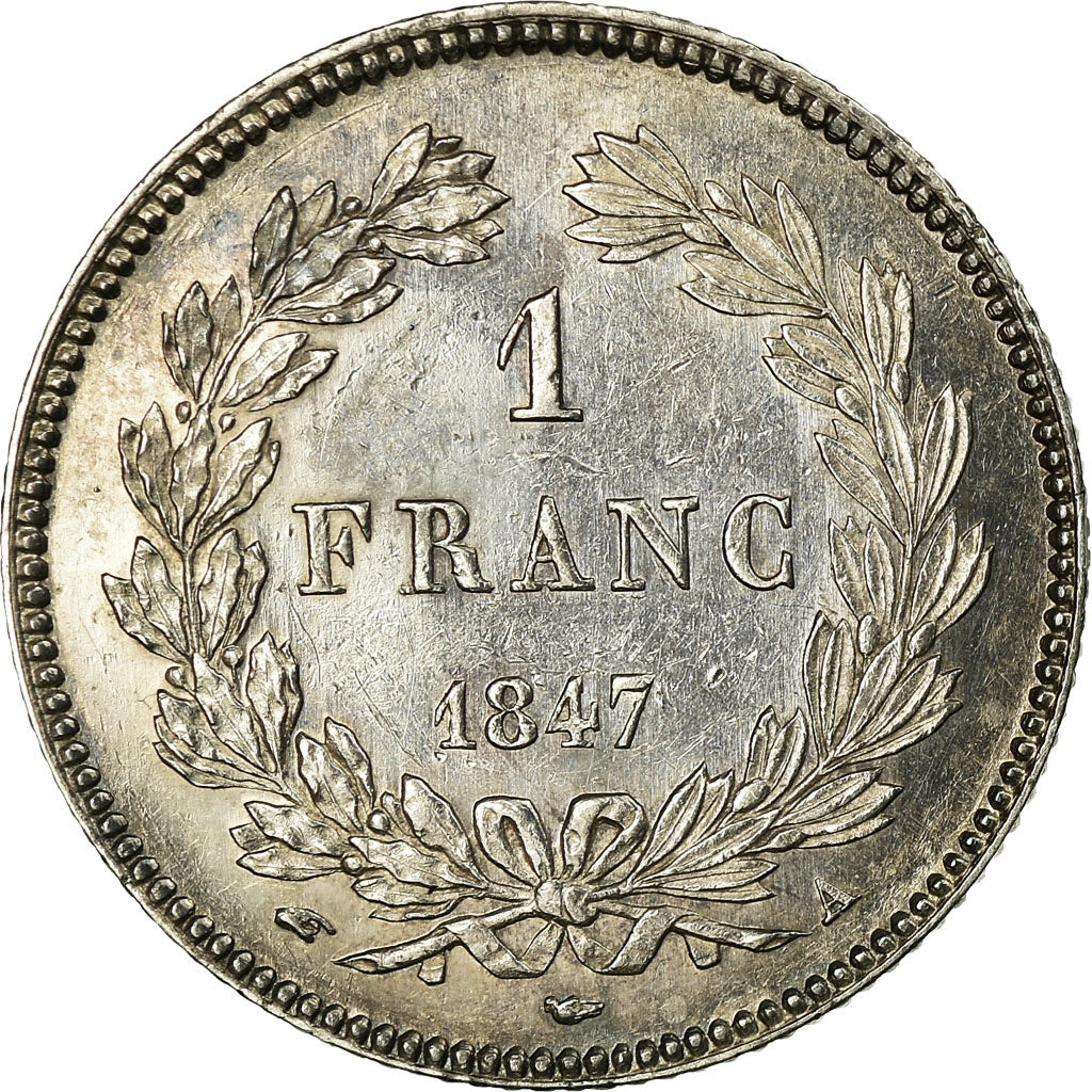 Francja, Louis-Philippe I, Franc, 1847, Paris, Srebro, AU(55-58), Gadoury:453