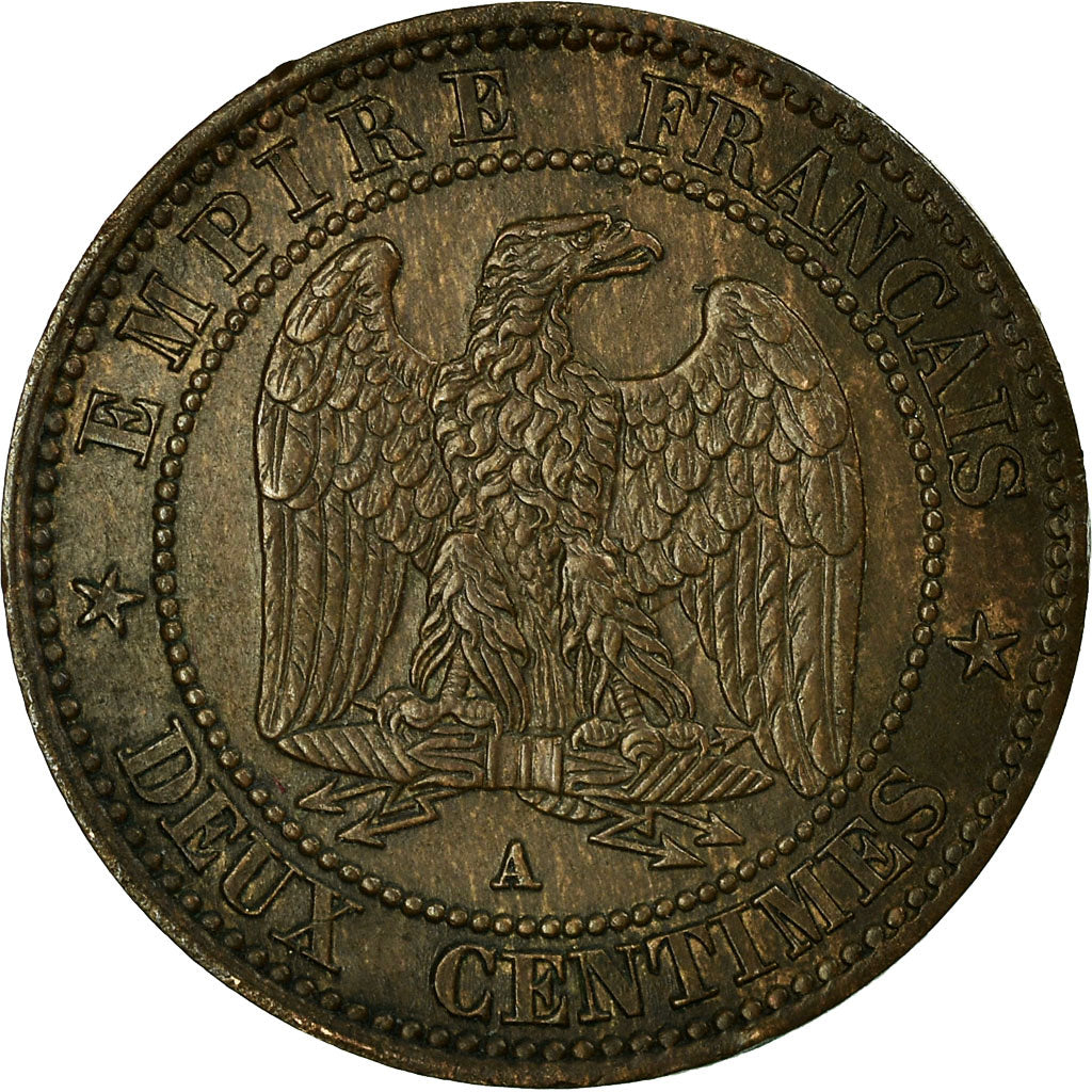 Moneta, Francia, Napoleon III, 2 Centimes, 1862, Paris, BB