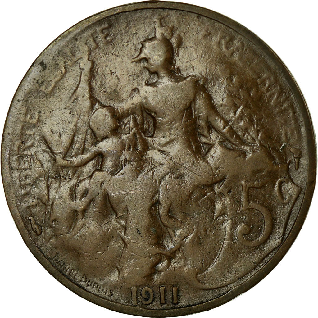 Coin, France, Dupuis, 5 Centimes, 1911, Paris, VF(30-35), Bronze, KM:842