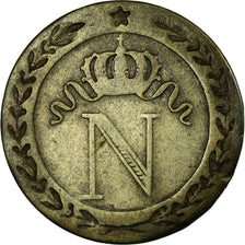 Francia, Napoleon I, 10 Centimes, 1809, Perpignan, Vellón, BC+, Gadoury:190