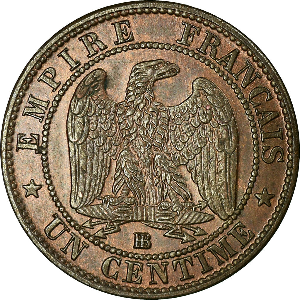 Coin, France, Napoleon III, Centime, 1862, Strasbourg, AU(50-53), KM 795.2