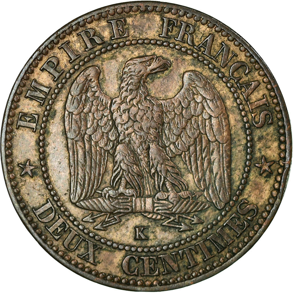Moneda, Francia, Napoleon III, 2 Centimes, 1862, Bordeaux, MBC+