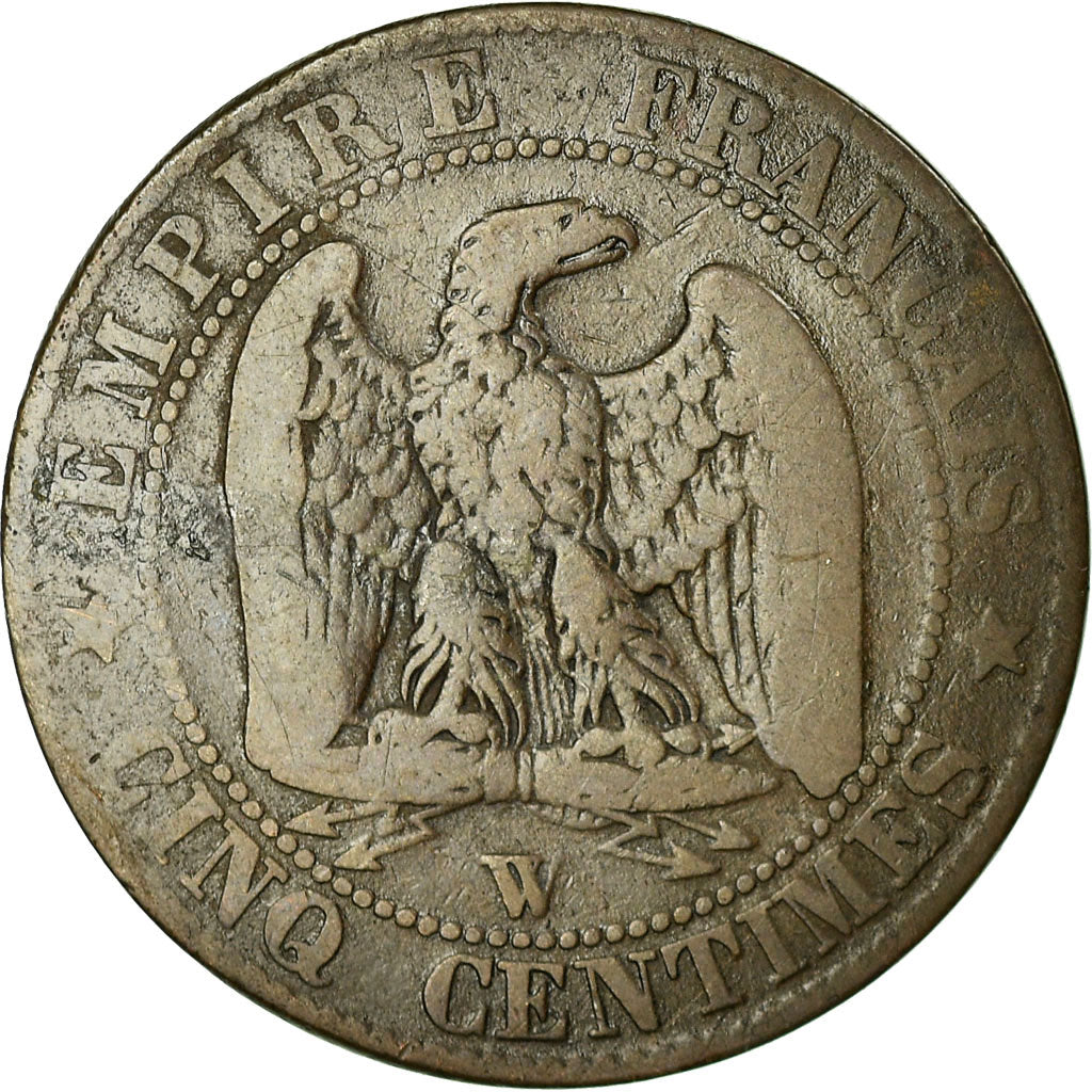 Moneta, Francja, Napoleon III, Napoléon III, 5 Centimes, 1855, Lille