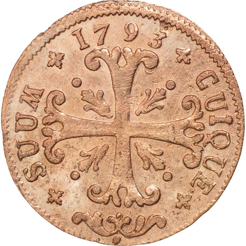 Coin, SWISS CANTONS, NEUCHATEL, 1/2 Batzen, 1793, Neuenburg, EF(40-45), Billon