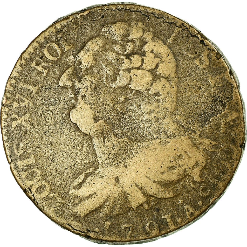 Monnaie, France, 2 sols françois, 1791, Paris, TB+, Bronze, Gadoury:25