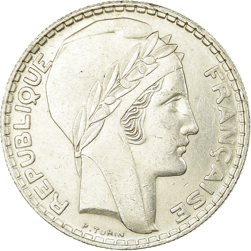Coin, France, Turin, 20 Francs, 1938, Paris, AU(55-58), Silver, KM:879