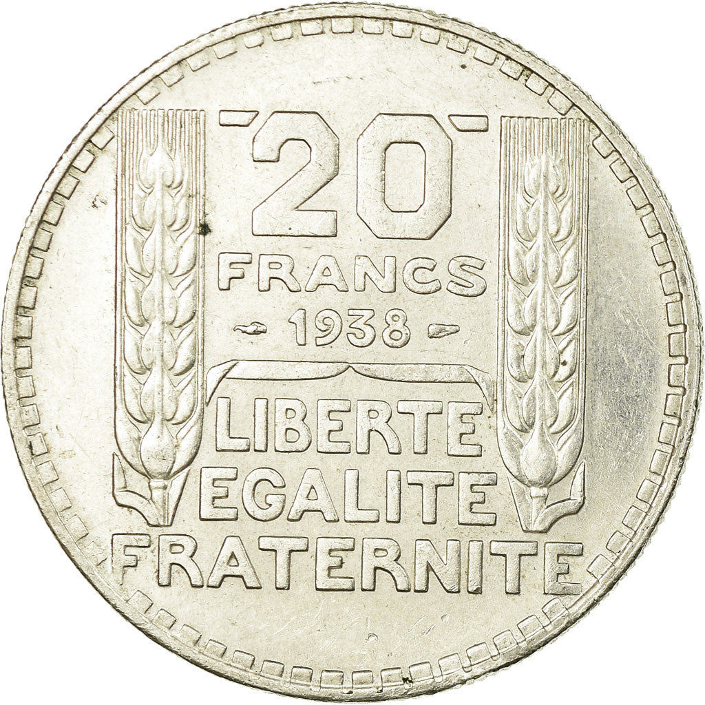 Coin, France, Turin, 20 Francs, 1938, Paris, AU(55-58), Silver, KM:879