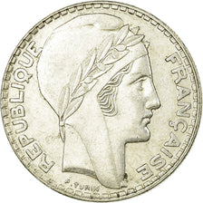 Moneda, Francia, Turin, 20 Francs, 1933, Paris, MBC+, Plata, KM:879, Gadoury:852