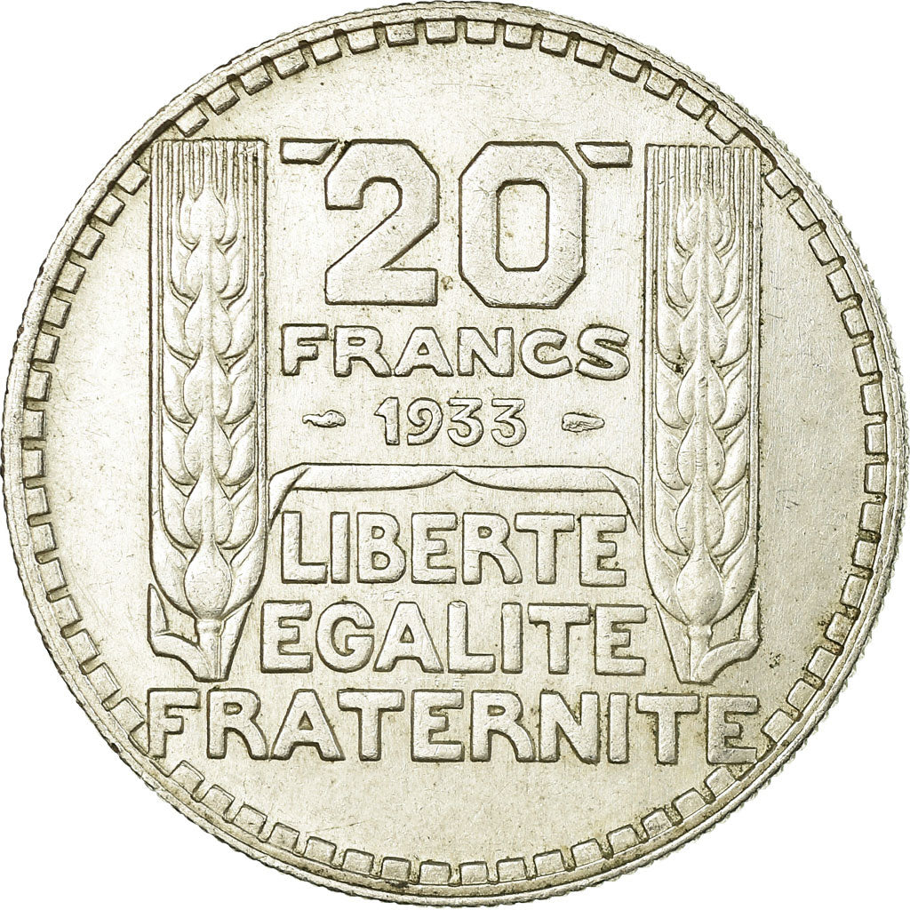 Moneta, Francja, Turin, 20 Francs, 1933, Paris, AU(50-53), Srebro, KM:879