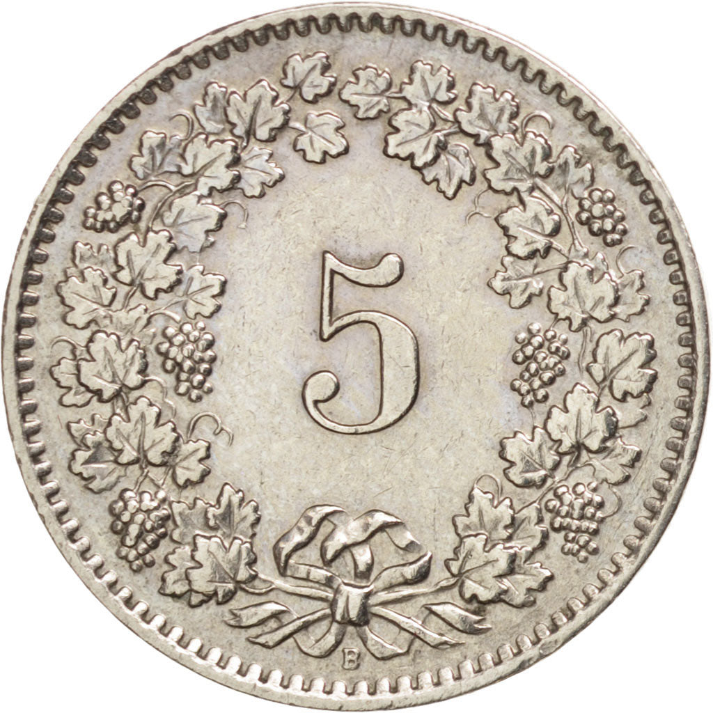 Coin, Switzerland, 5 Rappen, 1958, Bern, AU(50-53), Copper-nickel, KM:26