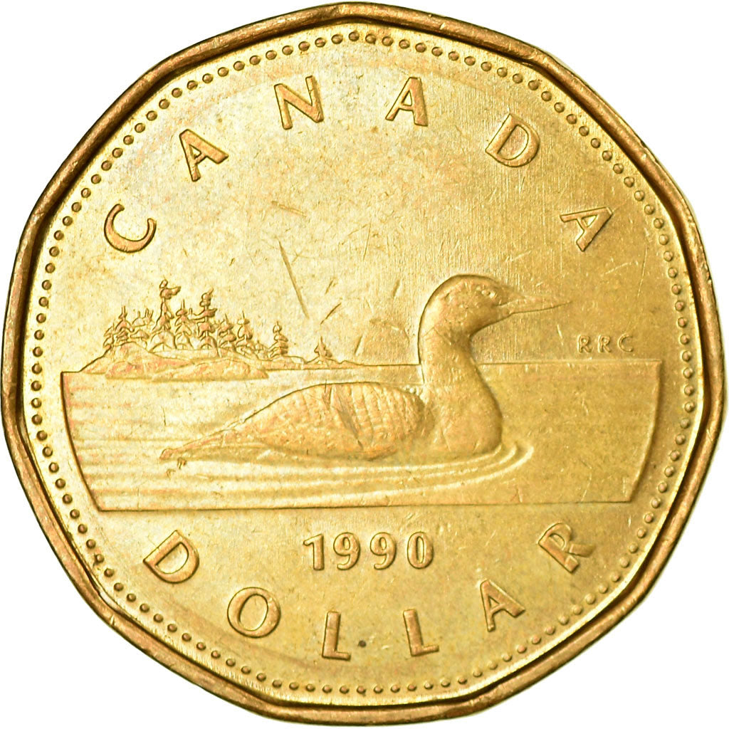 Coin, Canada, Elizabeth II, Dollar, 1990, Royal Canadian Mint, Ottawa, EF(40-45)