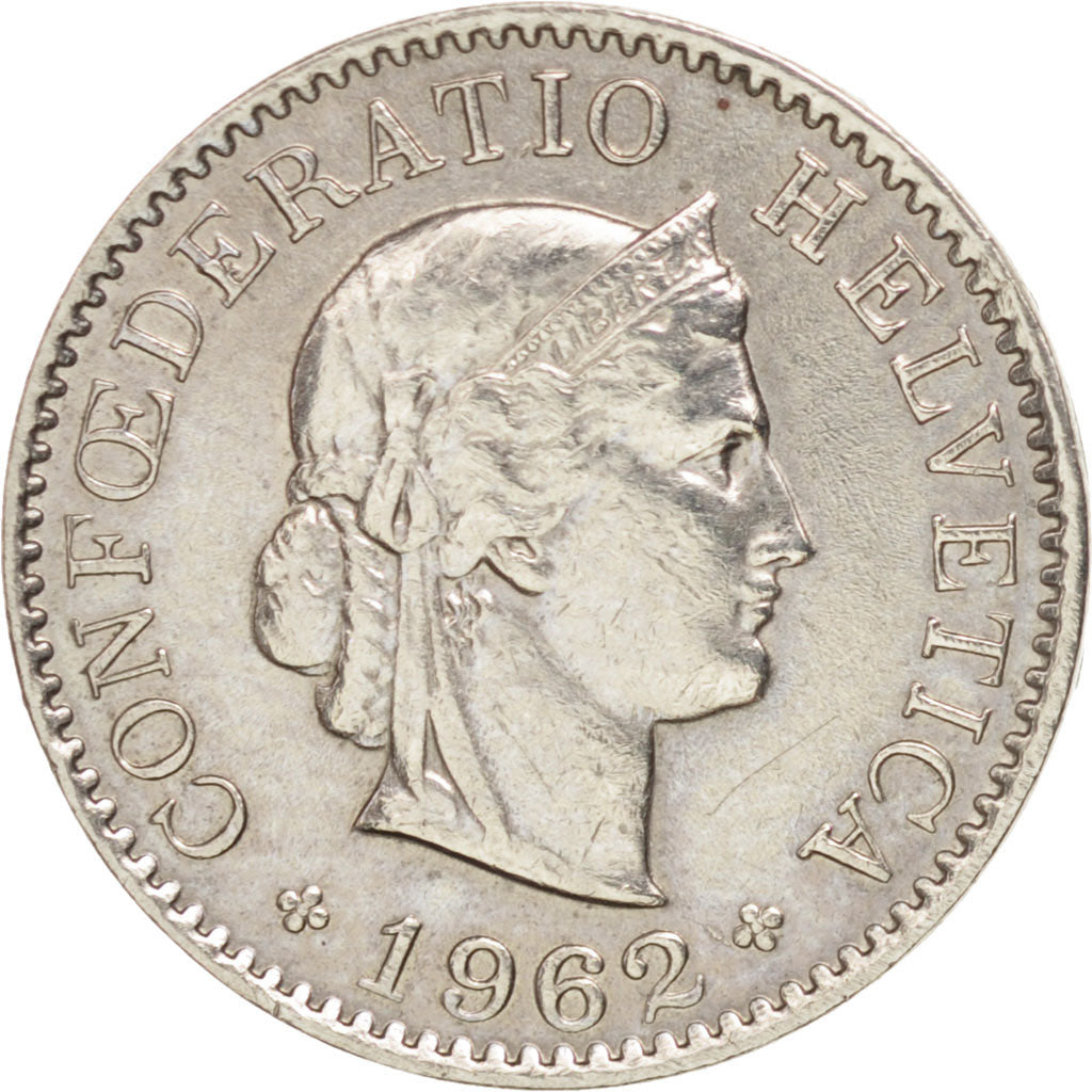 Coin, Switzerland, 5 Rappen, 1962, Bern, EF(40-45), Copper-nickel, KM:26