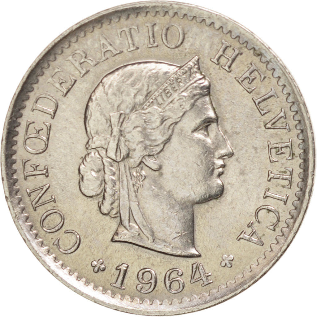 Coin, Switzerland, 5 Rappen, 1964, Bern, AU(55-58), Copper-nickel, KM:26
