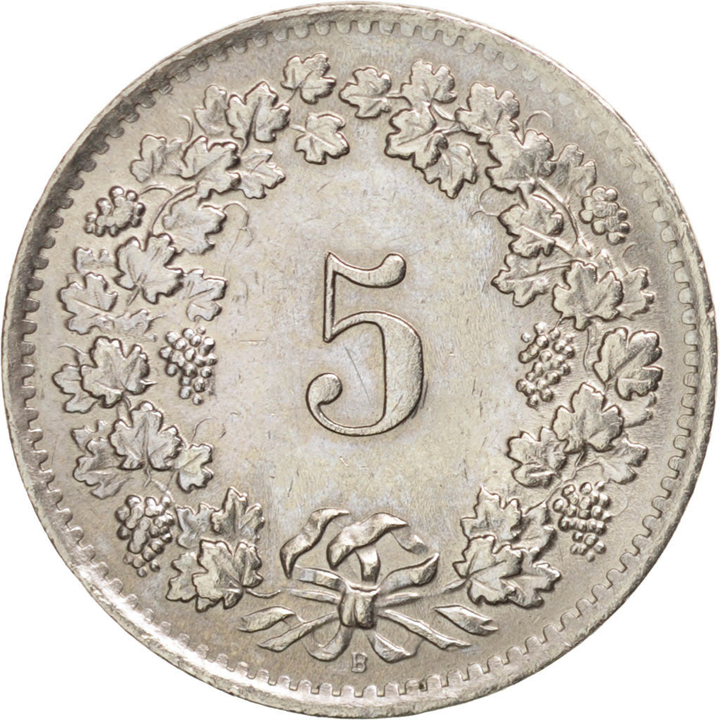 Coin, Switzerland, 5 Rappen, 1964, Bern, AU(55-58), Copper-nickel, KM:26