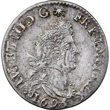 Francia, Louis XIV, 4 Sols aux 2 L, 1693, Rouen, reformed, Plata, MBC