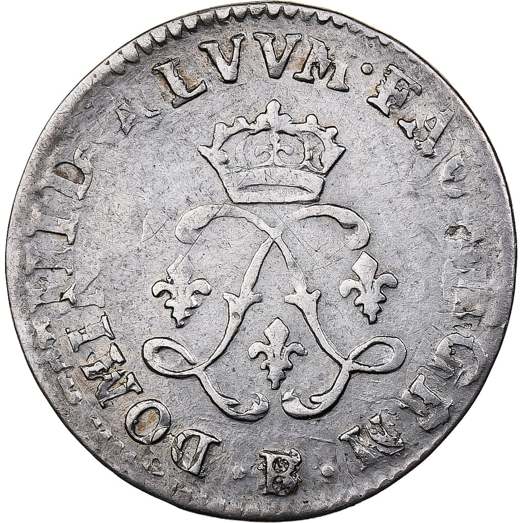Francja, Louis XIV, 4 Sols aux 2 L, 1693, Rouen, reformed, Srebro, EF(40-45)
