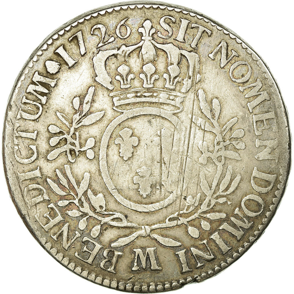 Munten, Frankrijk, Louis XV, Écu aux branches d'olivier, 1726, Toulouse, FR+
