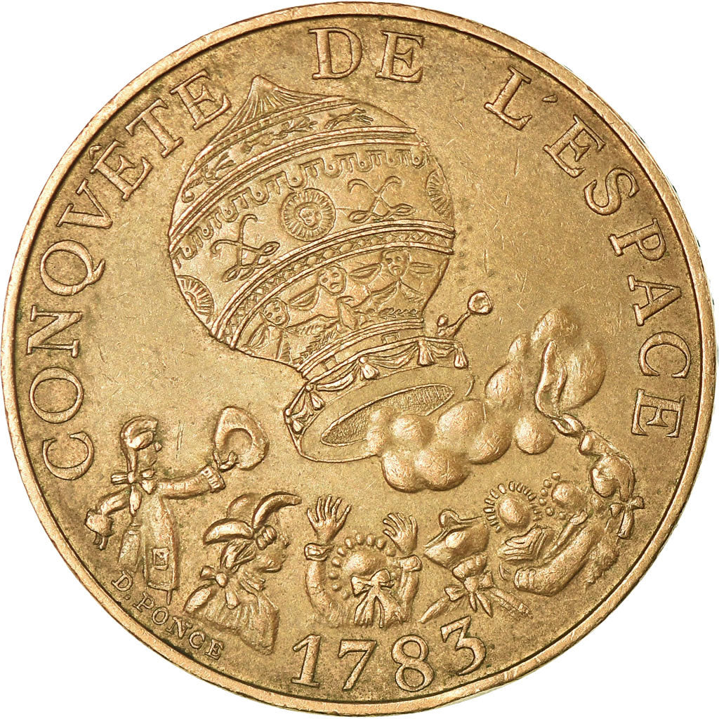Moeda, França, La conquête, 10 Francs, 1983, EF(40-45), Níquel-Bronze