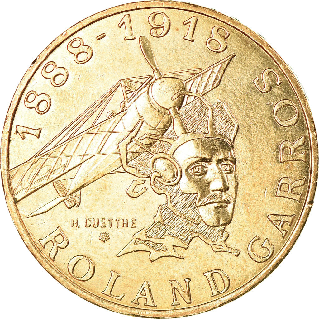Monnaie, France, Roland Garros, 10 Francs, 1988, SUP, Aluminum-Bronze