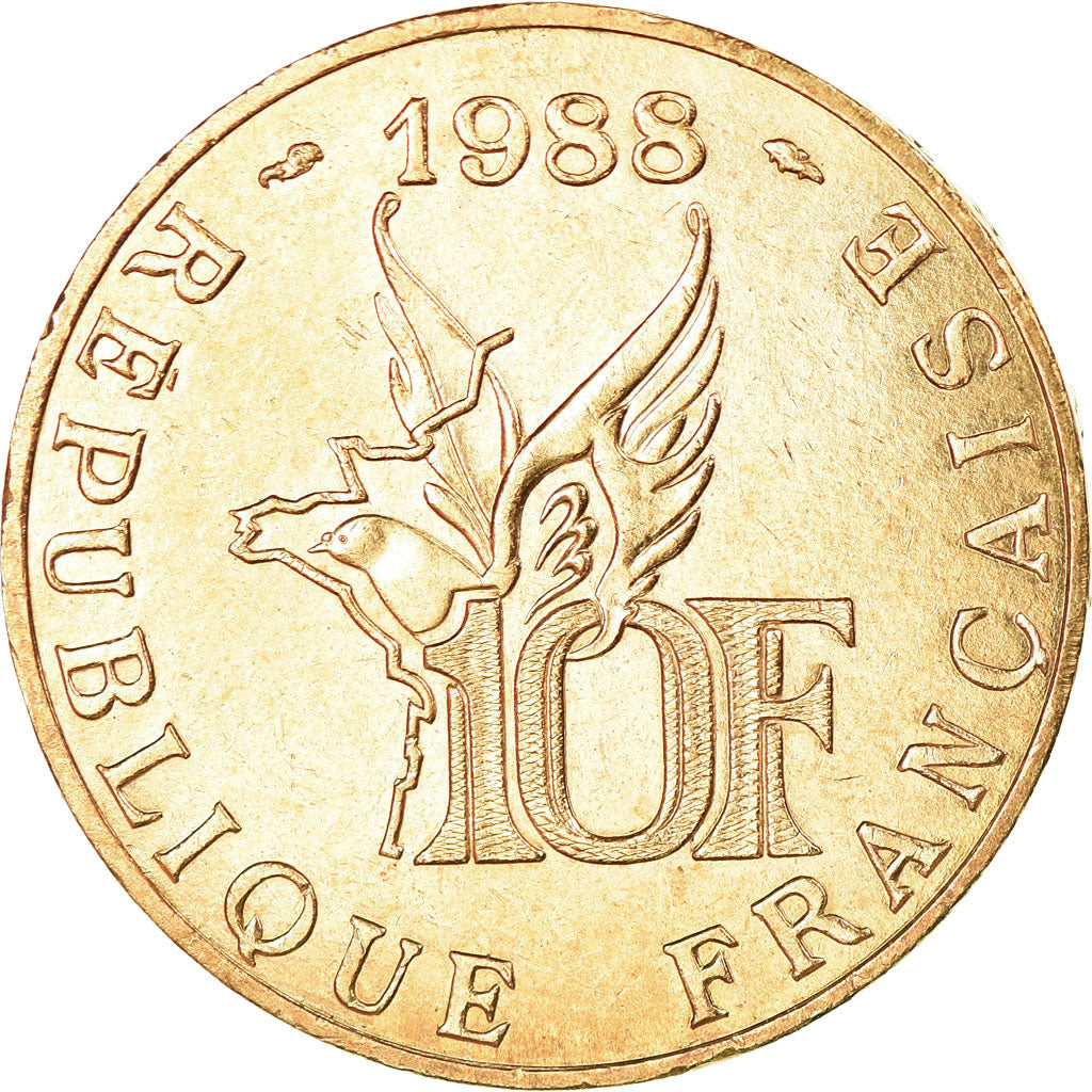 Monnaie, France, Roland Garros, 10 Francs, 1988, SUP, Aluminum-Bronze