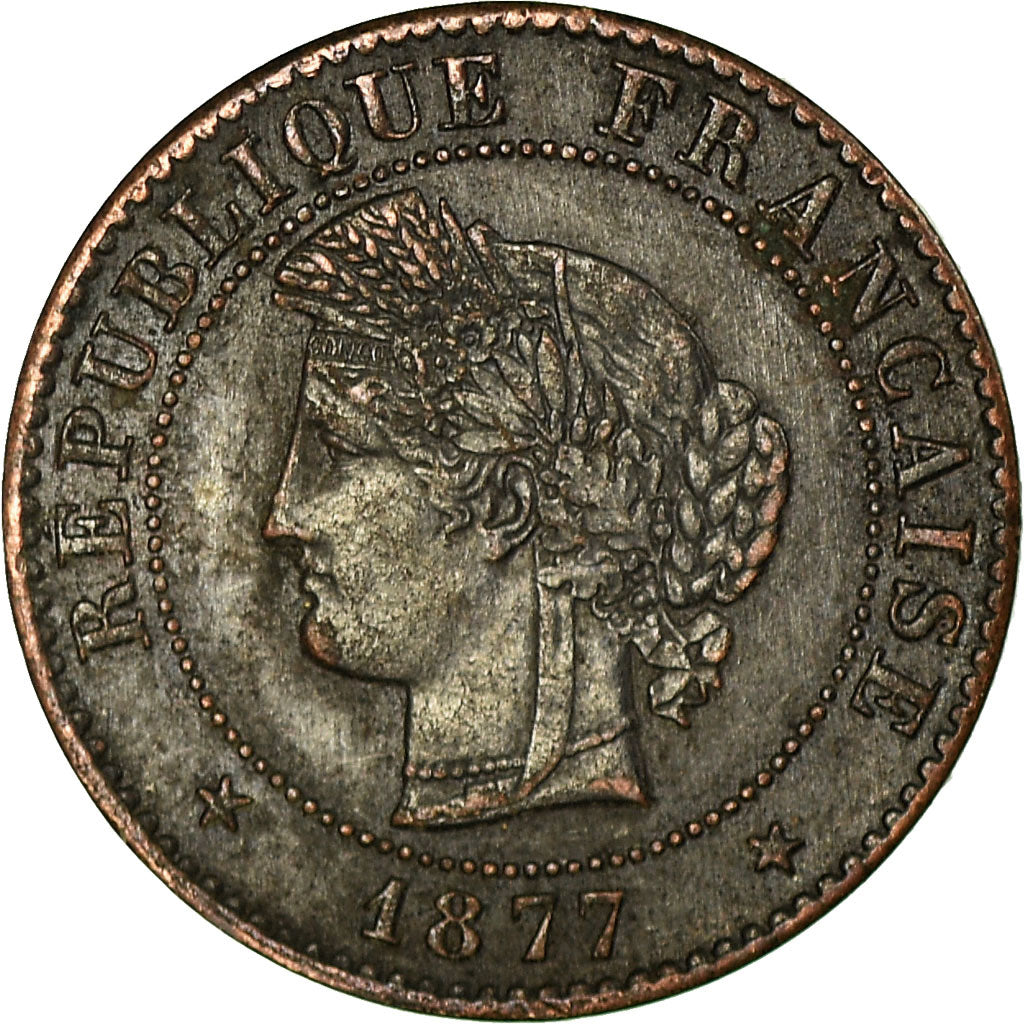 Monnaie, France, Cérès, Centime, 1877, Paris, TTB, Bronze, Gadoury:88