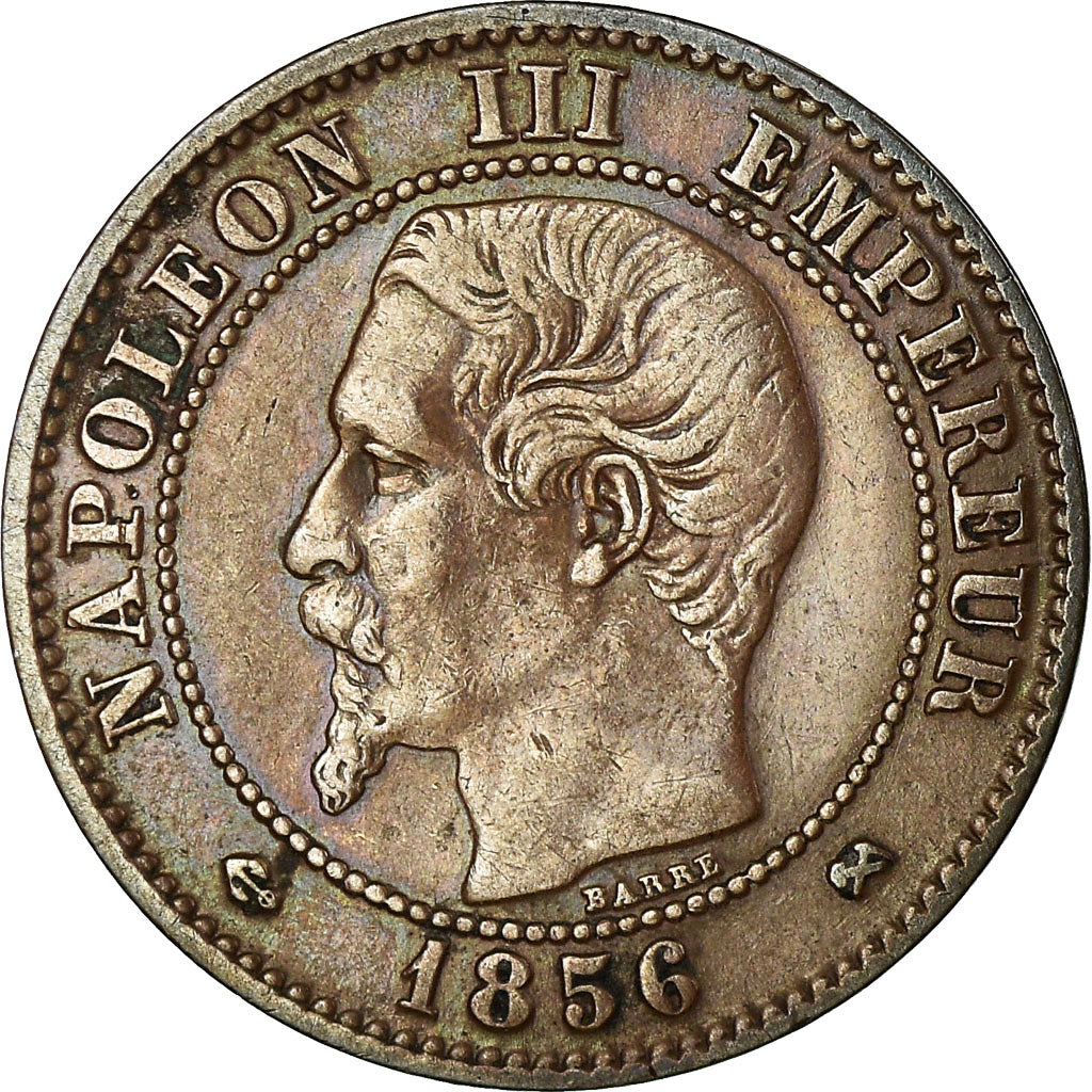 Moneta, Francia, Napoleon III, 2 Centimes, 1856, Rouen, MB+