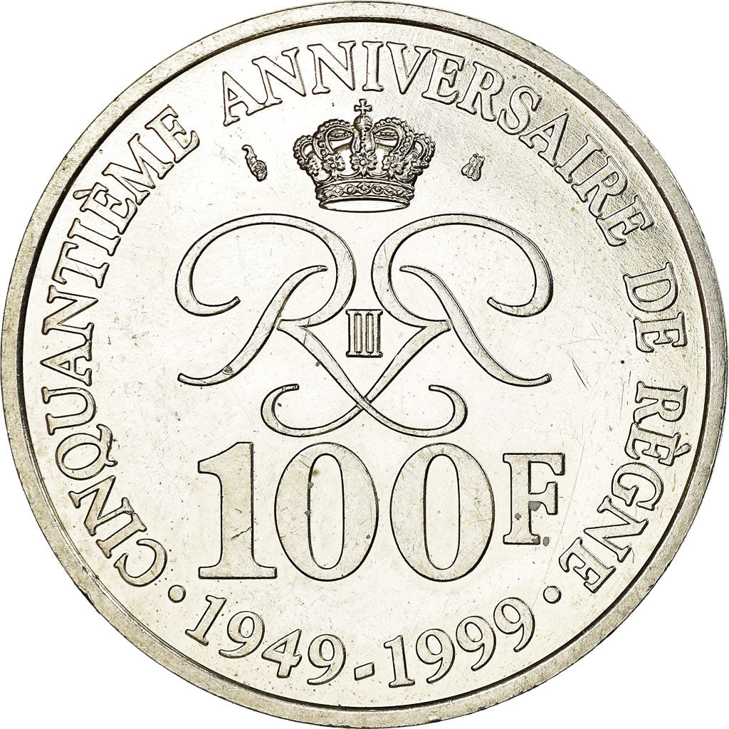 Coin, Monaco, Rainier III, 100 Francs, 1999, Paris, AU(55-58), Silver, KM:175