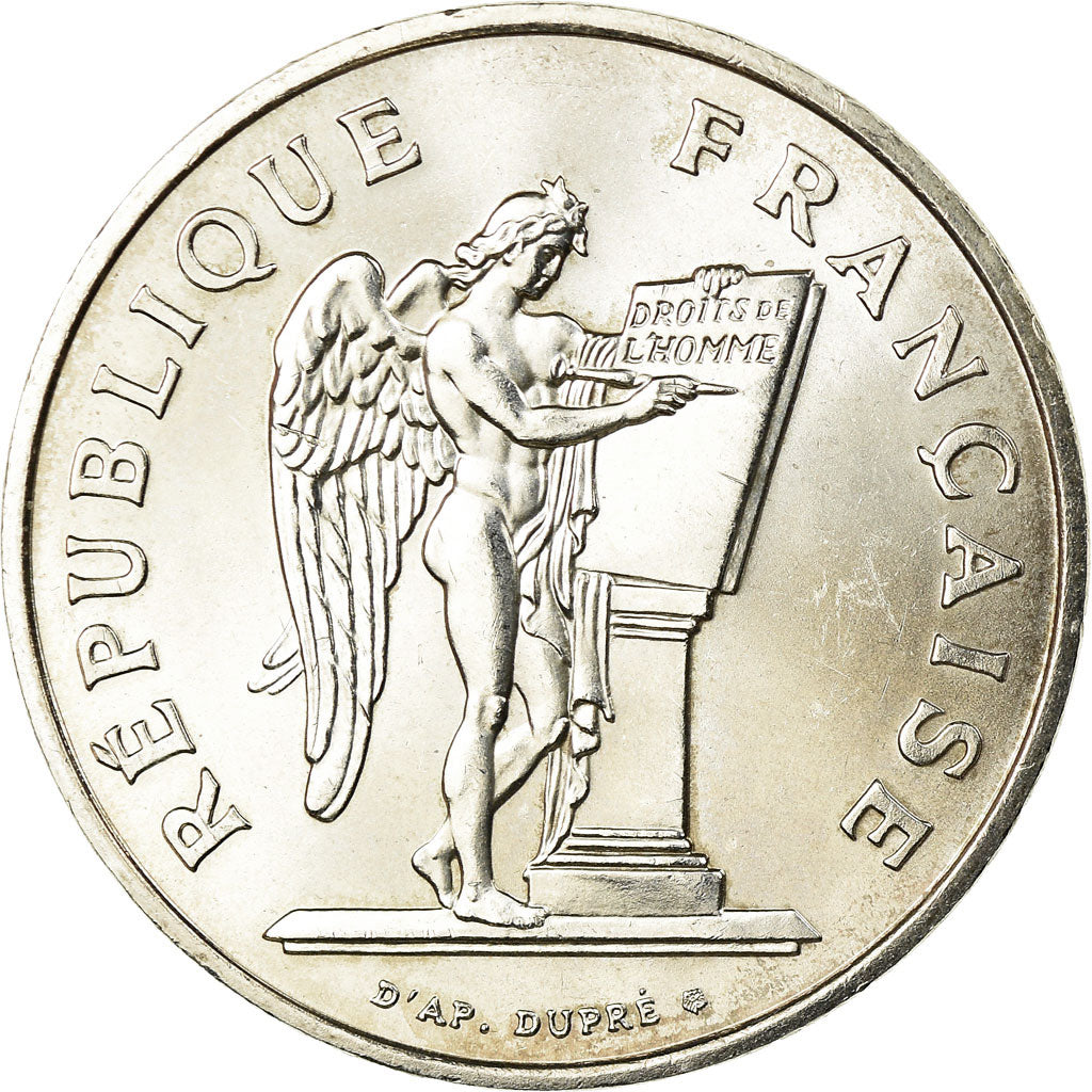 Moneta, Francia, Droits de l'Homme, 100 Francs, 1989, SPL, Argento, KM:970