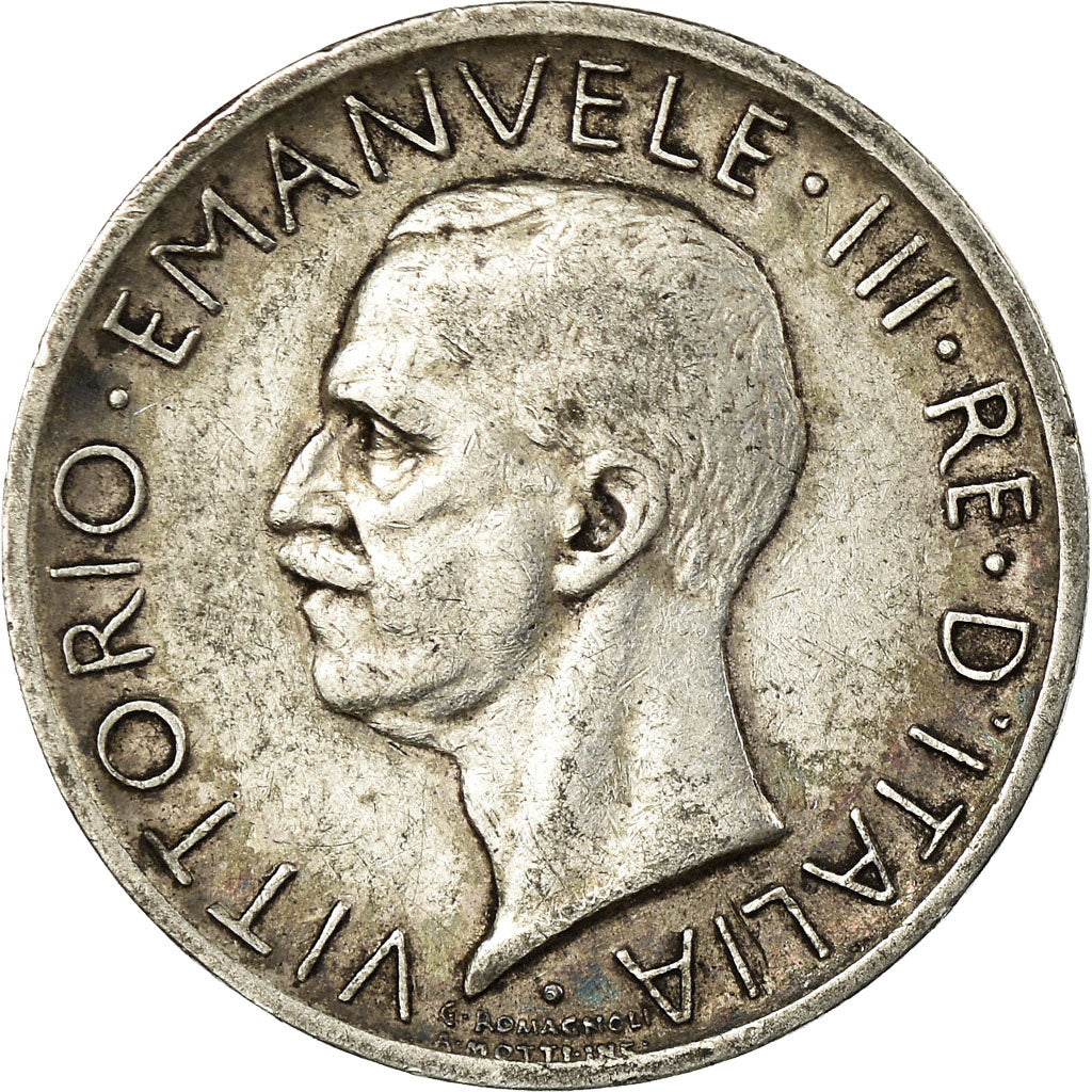 Moneda, Italia, Vittorio Emanuele III, 5 Lire, 1928, Rome, MBC, Plata, KM:67.1