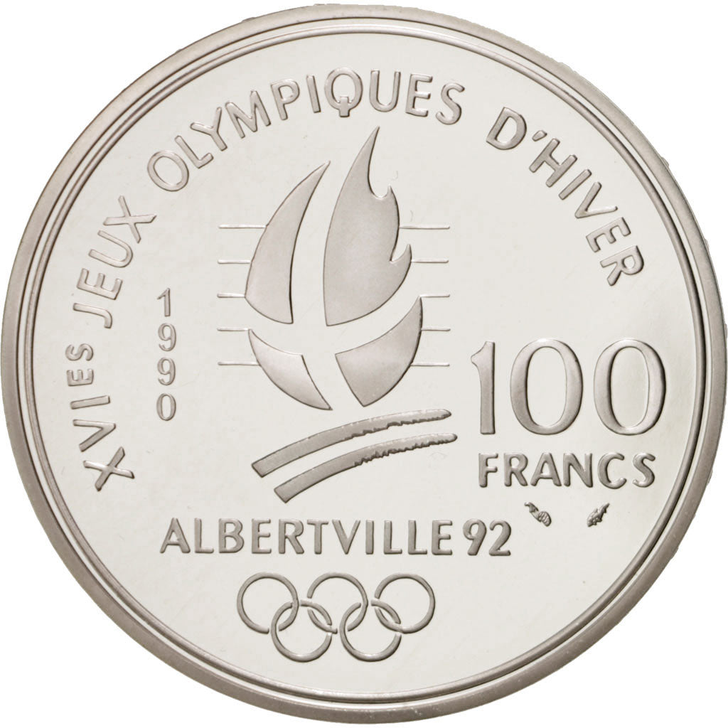 Moneda, Francia, 100 Francs, 1990, FDC, Plata, KM:981